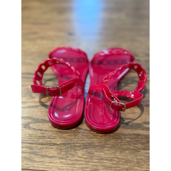 Olivia Miller Women's Pink Jelly Chain Strap Flat Sandals Size UK 4 EUR 37 - Picture 5 of 5